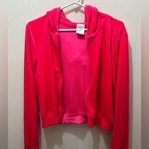 Size XL, velour, cropped hooded, zip up, aerie offline